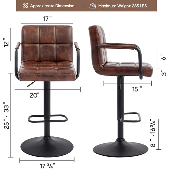 17 Stories Penacook Swivel Adjustable Height Stool & Reviews Wayfair